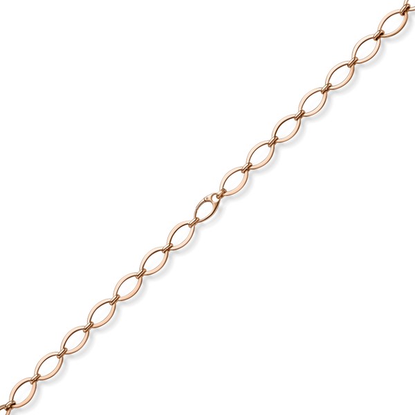 12.5mm Halskette mit ovalen Kettengliedern 585 Rotgold 50cm
