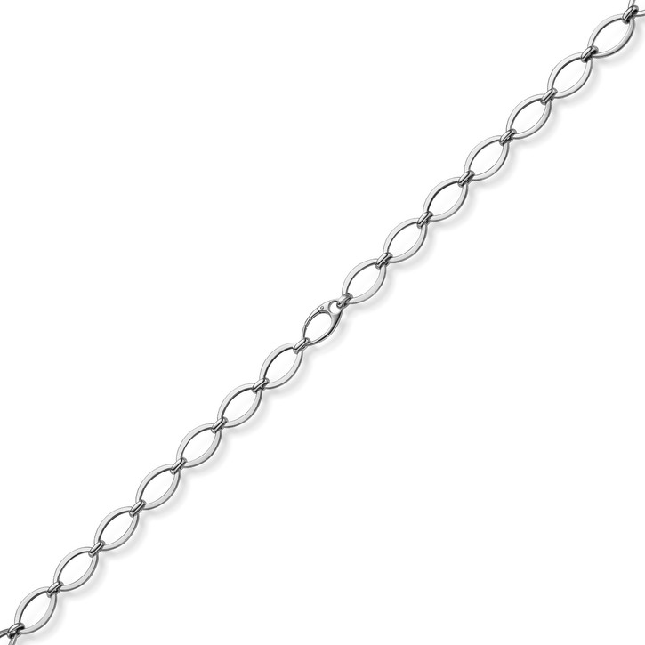 12.5mm Halskette mit ovalen Kettengliedern 585 Weißgold 45cm