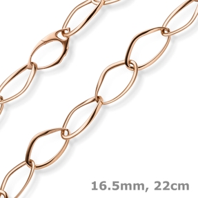 16,5mm Phantasie-Armband Armkette aus 585 Gold Rotgold 22cm