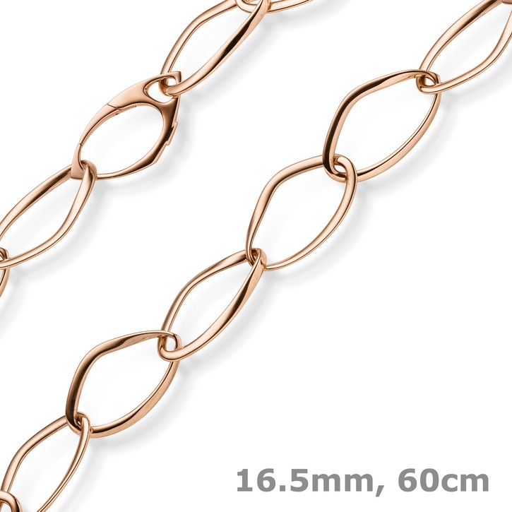 16.5mm Phantasie-Kette aus 585 Rotgold 60cm