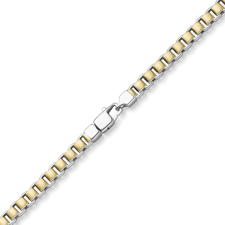 6mm Wende-Armband 585 Gold gelb weiß 21cm