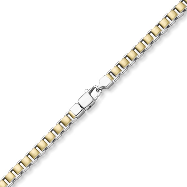 6mm Wende-Armband 585 Gold gelb weiß 21cm
