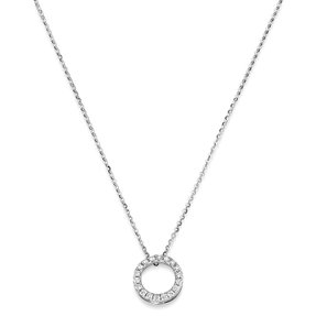 Collier Ø10,5mm Kreis 750 Gold Weißgold mit 18 Diamant-Brillanten 0,20ct. TW-SI