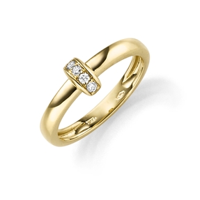 Ring Damenring aus 585 Gold Gelbgold mit 4 Diamant-Brillanten 0,08ct. TW-SI