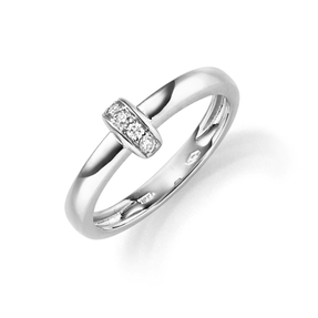 Ring Damenring aus 585 Gold Weißgold mit 4 Diamant-Brillanten 0,08ct. TW-SI Ring Damenring aus 585 Gold Weißgold mit 4 Diamant-Brillanten 0,08ct. TW-SI