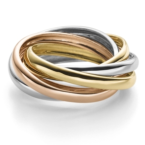 6-er Ring aus 585 Gold Gelbgold Weißgold Rotgold massiv tricolor Breite 6mm 6-er Ring aus 585 Gold Gelbgold Weißgold Rotgold massiv tricolor Breite 6mm