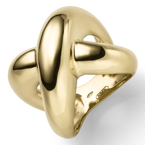 Breiter Ring aus 585 Gold Gelbgold Breite 19,5mm gewölbt gekreuzt
