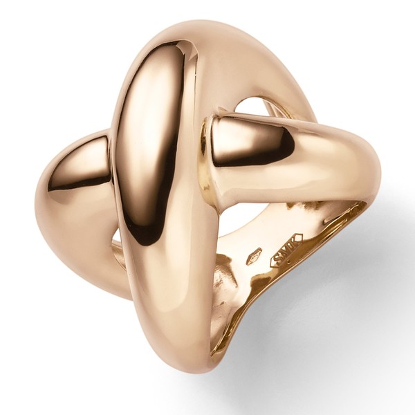 Ring aus 585 Rotgold Breite 19.5mm gewölbt gekreuzt