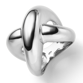Breiter Ring aus 585 Gold Weißgold Breite 19,5mm gewölbt gekreuzt Breiter Ring aus 585 Gold Weißgold Breite 19,5mm gewölbt gekreuzt