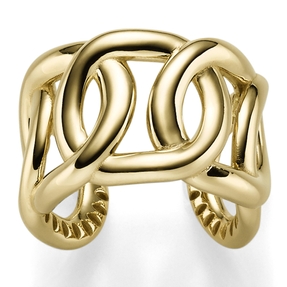 Breiter offener Ring Damenring aus 585 Gold Gelbgold Breite 17mm