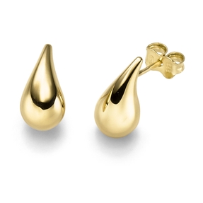Paar Ohrringe Ohrstecker Tropfen 13x6,7mm aus 585 Gold Gelbgold glänzend