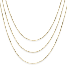 Kugelkette 3-reihig Halskette Collier aus 585 Gold Gelbgold diamantiert 45cm