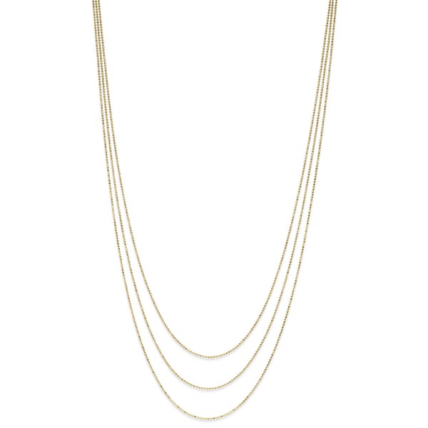 Kugelkette 3-reihig aus 585 Gelbgold diamantiert 45cm