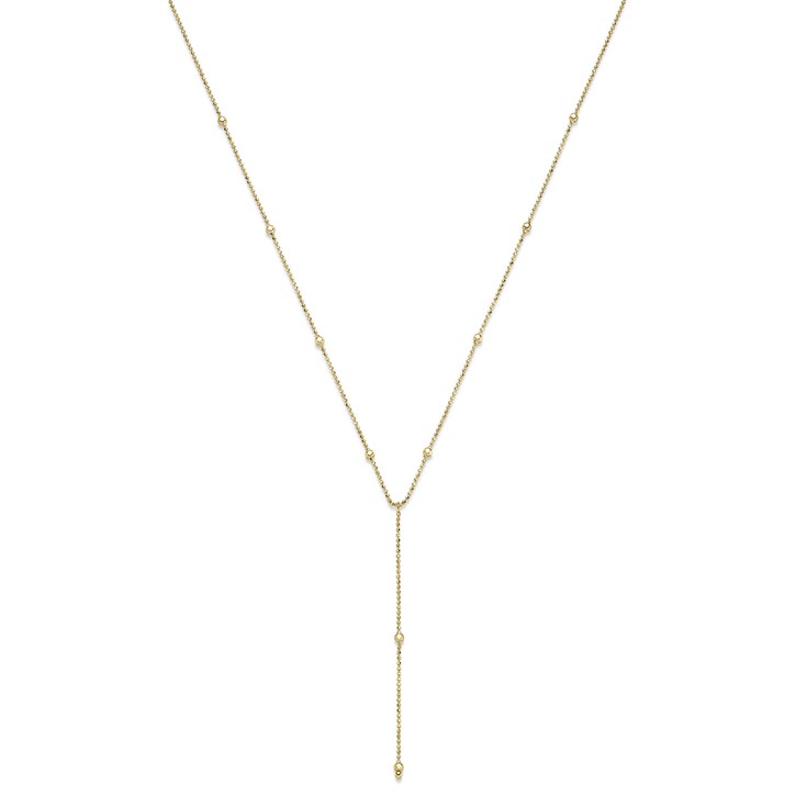 Y-Kette Kugelkette diamantiert aus 585 Gelbgold 42cm