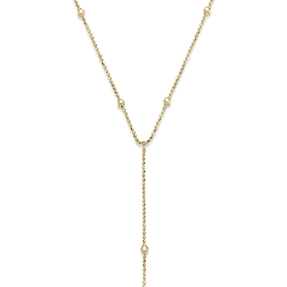 0,9mm Y-Kette Kugelkette diamantiert Collier aus 585 Gold Gelbgold 42cm