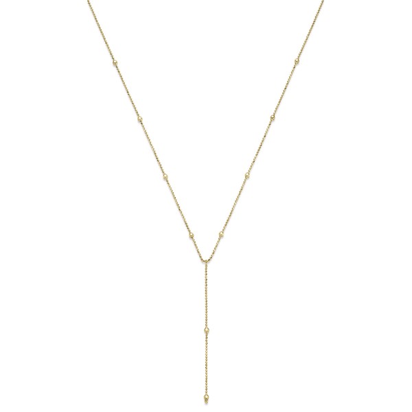 Y-Kette Kugelkette diamantiert aus 585 Gelbgold 42cm