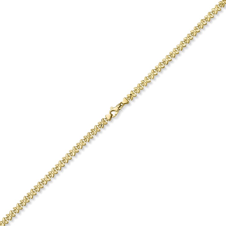 5mm Fantasie Collier Schmetterlinge aus 585 Gelbgold 50cm