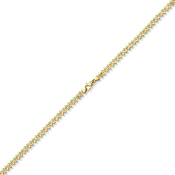 5mm Fantasie Collier Schmetterlinge aus 585 Gelbgold 50cm
