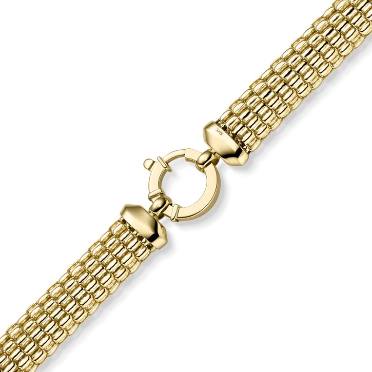10mm breite Phantasie-Kette aus 585 Gelbgold 45cm