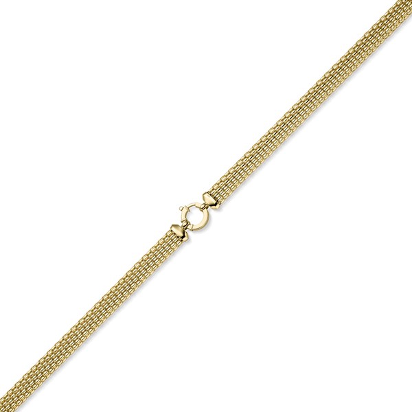 10mm breite Phantasie-Kette aus 585 Gelbgold 45cm