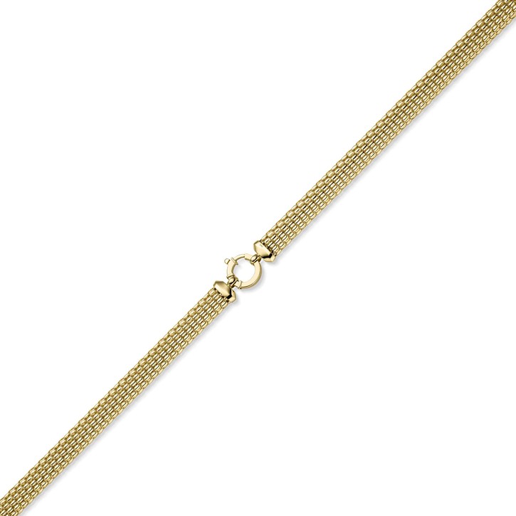 10mm breite Phantasie-Kette aus 585 Gelbgold 50cm