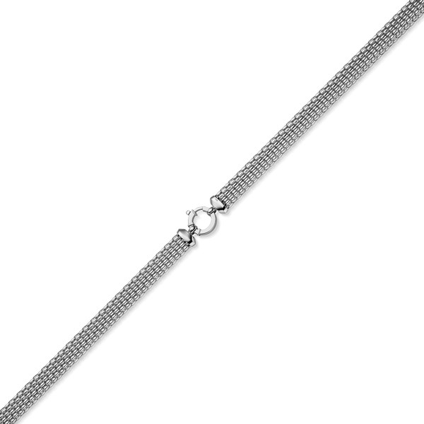 10mm breite Phantasie-Kette aus 585 Weißgold 50cm
