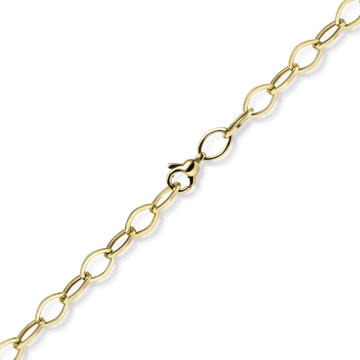 7mm Phantasie Halskette aus 585 Gelbgold 50cm