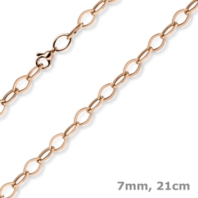 7mm Phantasie Armband Armkette aus 585 Gold Rotgold glänzend 21cm