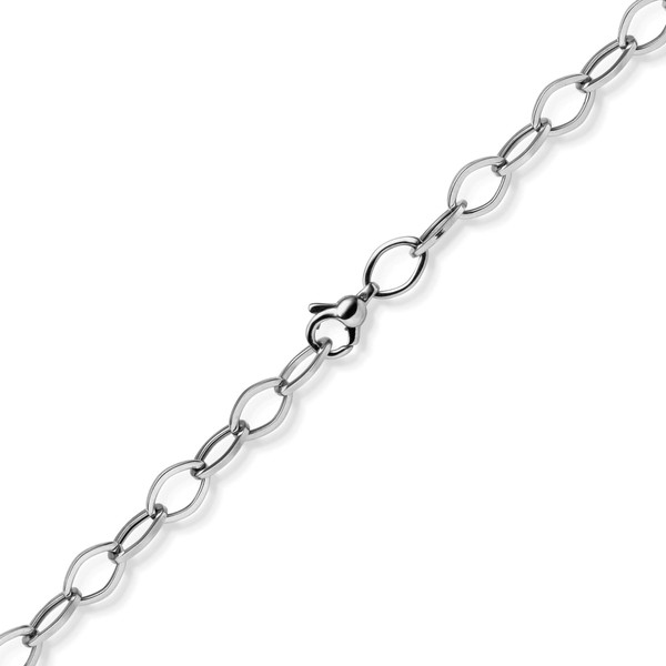 7mm Phantasie Armband aus 585 Weißgold 21cm