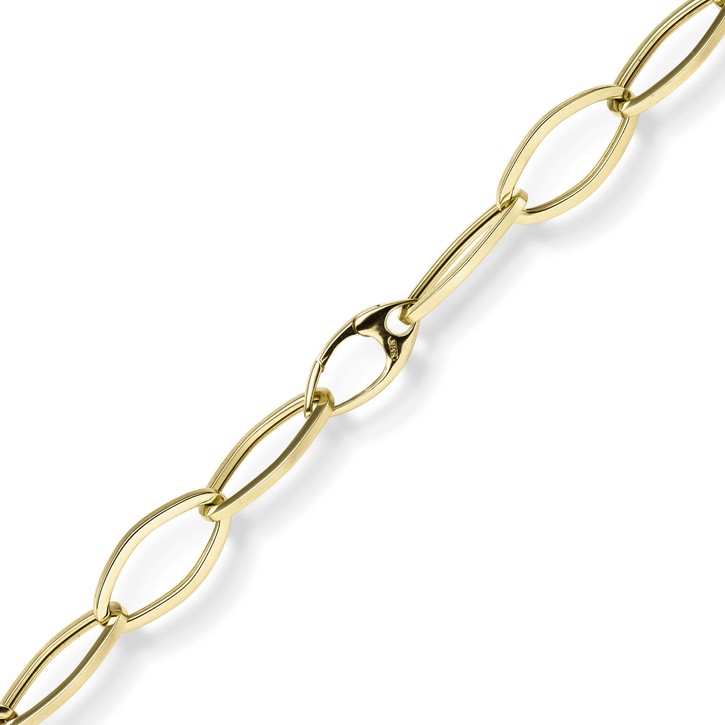 12mm Phantasie Armband aus 585 Gelbgold 21cm