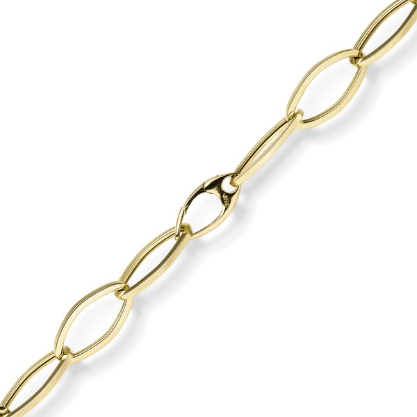 12mm Phantasie Halskette aus 585 Gelbgold 45cm