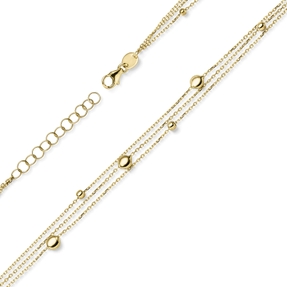 Armband Armkette 3-reihig mit Elementen 585 Gold Gelbgold 21cm