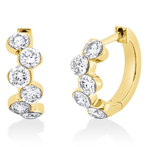 Creolen aus 750 Gold Gelbgold mit 12 Diamant-Brillanten 0,89ct TW-SI 11,5x12,7mm