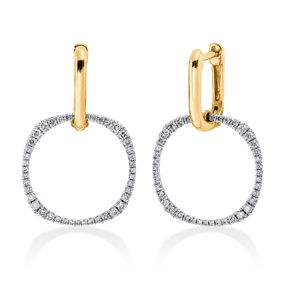 Ohrhänger beweglich aus 750 Gold Gelbgold mit 86 Diamant-Brillanten 0,43ct TW-SI Ohrhänger beweglich aus 750 Gold Gelbgold mit 86 Diamant-Brillanten 0,43ct TW-SI
