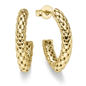 Paar Creolen Halbcreolen Ohrringe Ø 50mm aus 585 Gold Gelbgold hohl