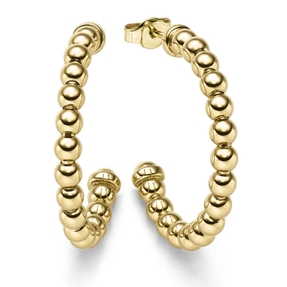 Paar Kugel-Creolen Halbcreolen Ohrringe Ohrschmuck 32x4mm aus 585 Gold Gelbgold