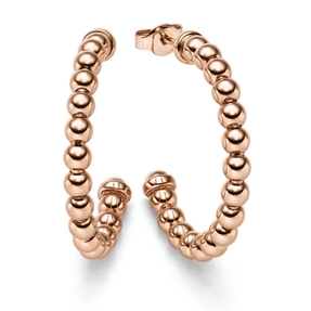 Paar Kugel-Creolen Halbcreolen Ohrringe Ohrschmuck 32x4mm aus 585 Gold Rotgold