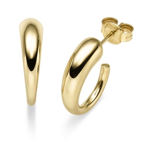 Paar Ohrstecker Halbcreolen im Verlauf Ohrschmuck aus 585 Gold Gelbgold 17,5x5mm