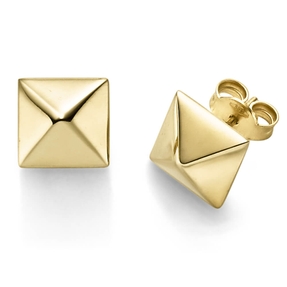 Paar Ohrstecker Pyramide 9mm Ohrschmuck aus 585 Gold Gelbgold schlicht