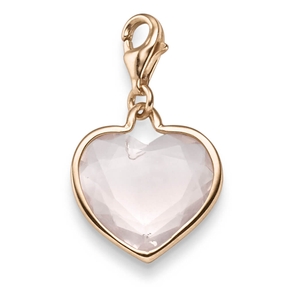 Einhänger Charm Herz Blautopas sky blue 26x16mm 585 Gold Weißgold