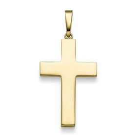 Anhänger Kreuz 38,5x18,3mm aus 585 Gold Gelbgold glänzend schlicht