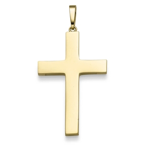 Anhänger Kreuz 46,5x23,5mm aus 585 Gold Gelbgold glänzend schlicht