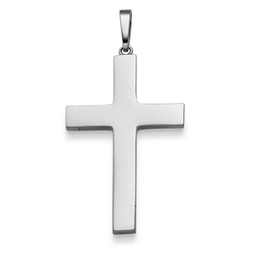 Anhänger Kreuz 46,5x23,5mm aus 585 Gold Weißgold glänzend schlicht