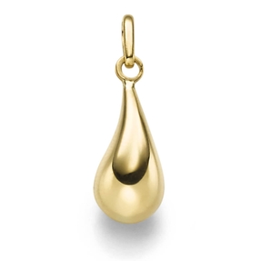 Anhänger Tropfen 19,5x6,6mm aus 585 Gold Gelbgold glänzend schlicht