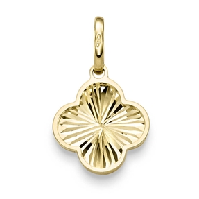Anhänger Kleeblatt Blume 18,5x12,5mm aus 585 Gold Gelbgold diamantiert glänzend Anhänger Kleeblatt Blume 18,5x12,5mm aus 585 Gold Gelbgold diamantiert glänzend