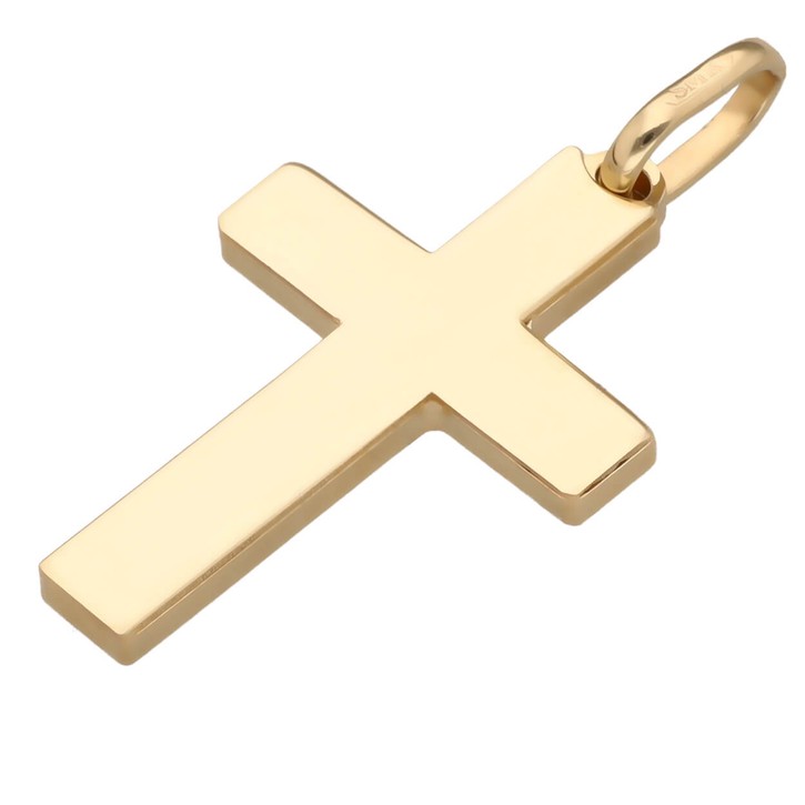 Anhänger Kreuz 30x16mm aus 585 Gelbgold