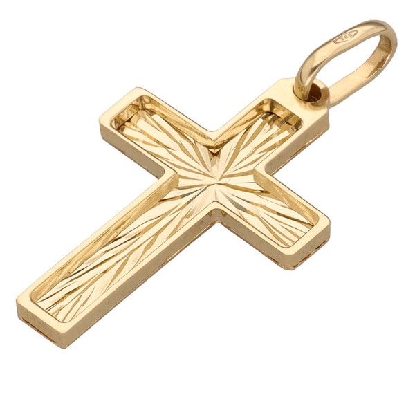 Anhänger Kreuz 30x16mm aus 585 Gelbgold