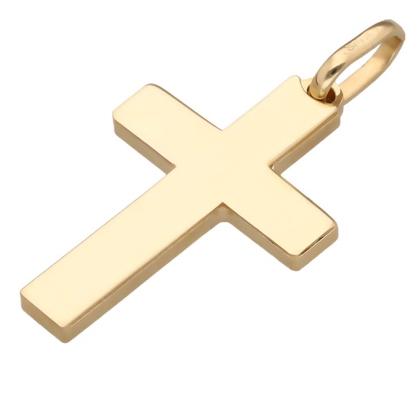 Anhänger Kreuz 30x16mm aus 585 Gelbgold