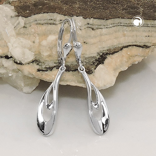 Ohrhänger in Tropfenform, 925 Silber