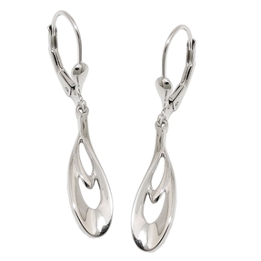 Damen glänzend echtes 925 Silber Sterlingsilber Brisur Ohrhänger Ohrringe